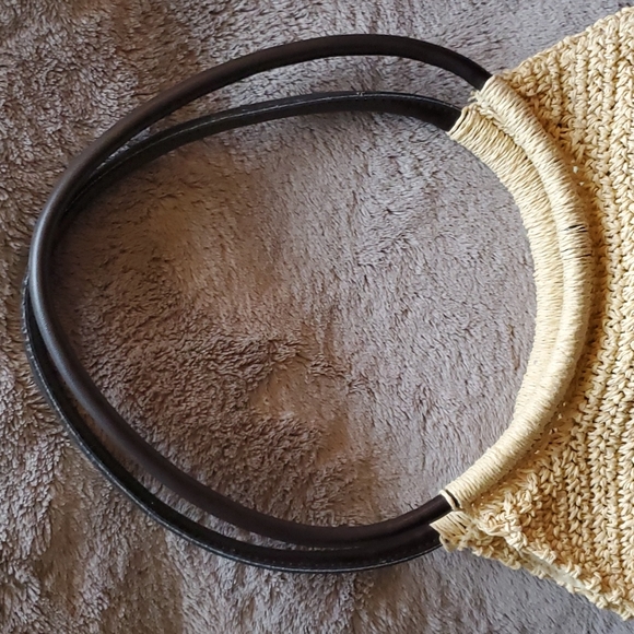 Vintage Seagrass Crochet Flowers Shoulder Bag - Picture 4 of 10